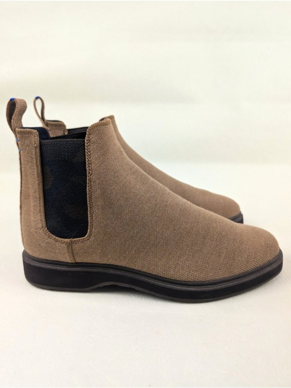 Rothys Merino Blend Chelsea Boot Mens 9 Tan Pull On Knit Ankle Casual Comfort
